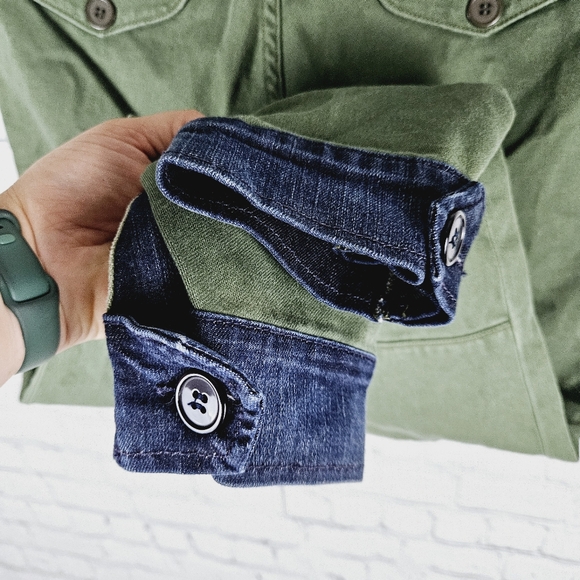 ETIENNE MARCEL | Military color block cropped ankle slim fit utility pants - Picture 5 of 12